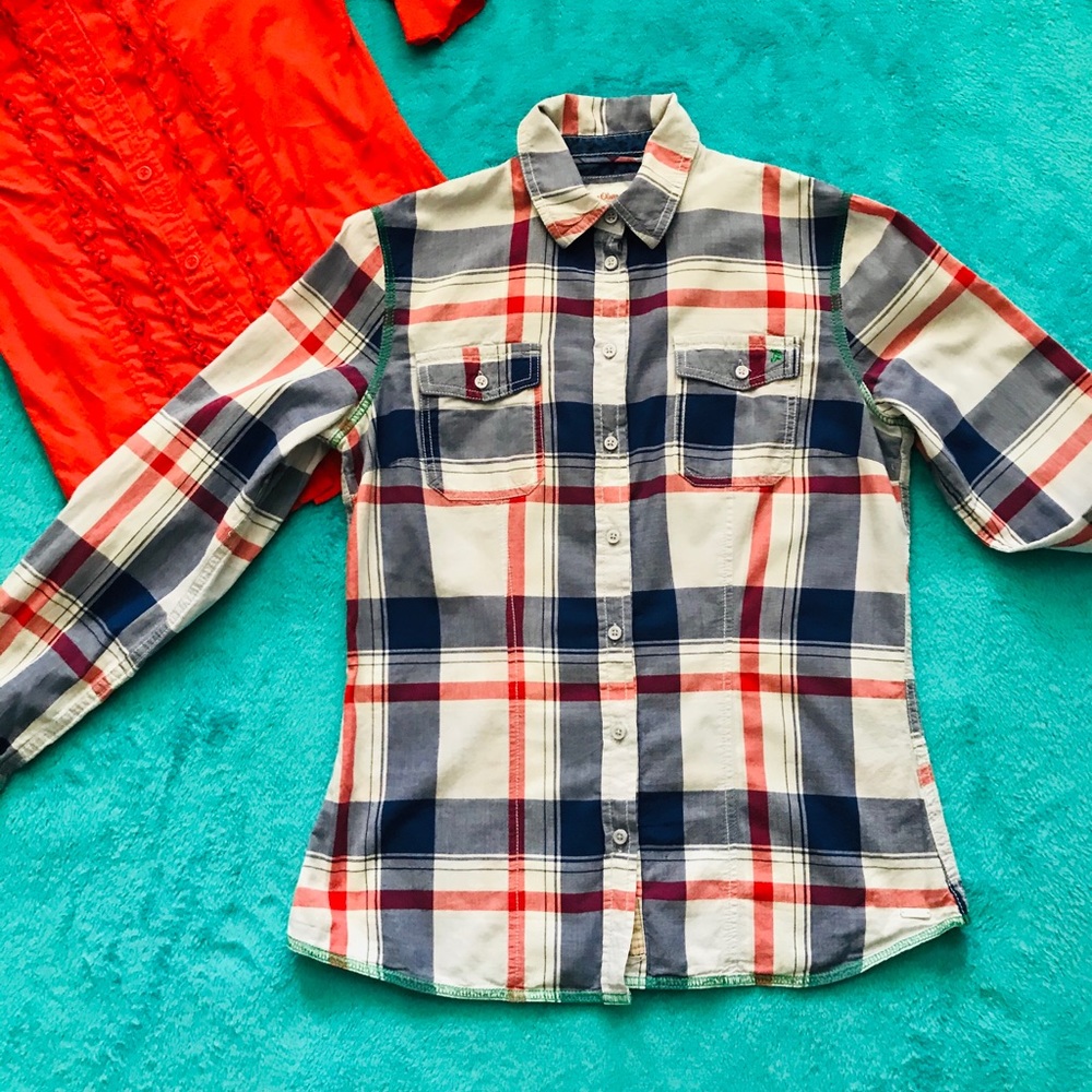 Adorable German brand s. Oliver plaid shirt sz 36